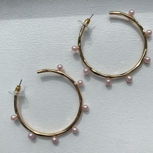 Pearl Gold Hoops